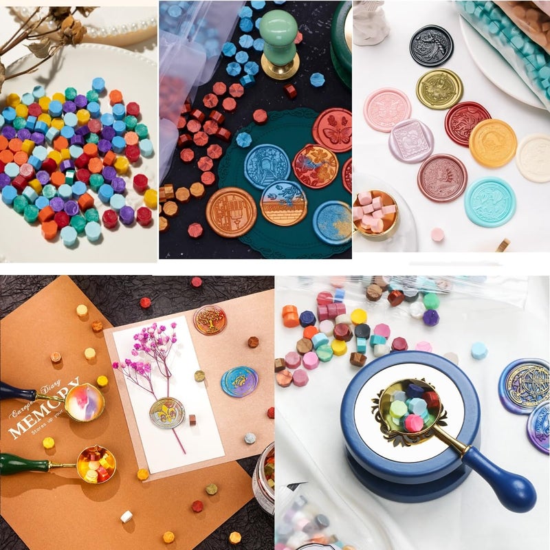 Atopbb 600 Pcs Assorted Sealing Wax Beads for Seal Stamp, 24 Colors Wax Seal Kit, White Gold Red Green Multicolor Pellets Bulk for Wedding Invitation Envelope DIY Christmas Card (Assorted Color) - Image 4